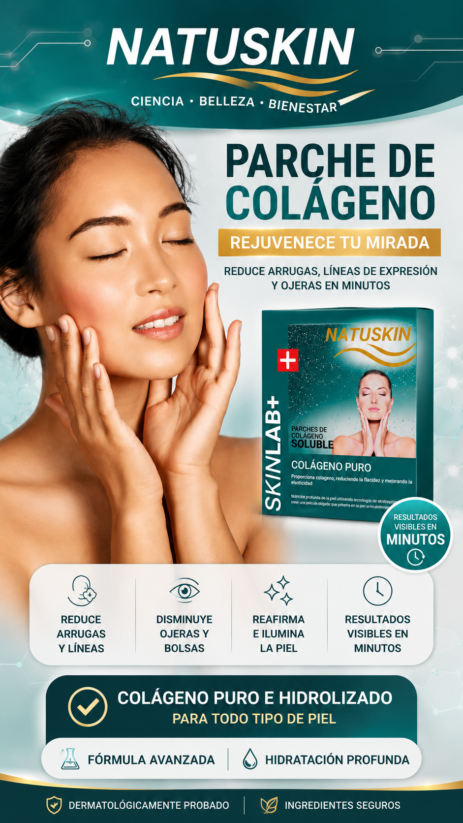 Parches de Colágeno Autodisolventes — Tratamiento Facial Completo