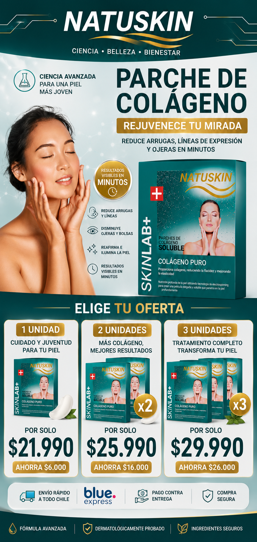 Parches de Colágeno Autodisolventes — Tratamiento Facial Completo