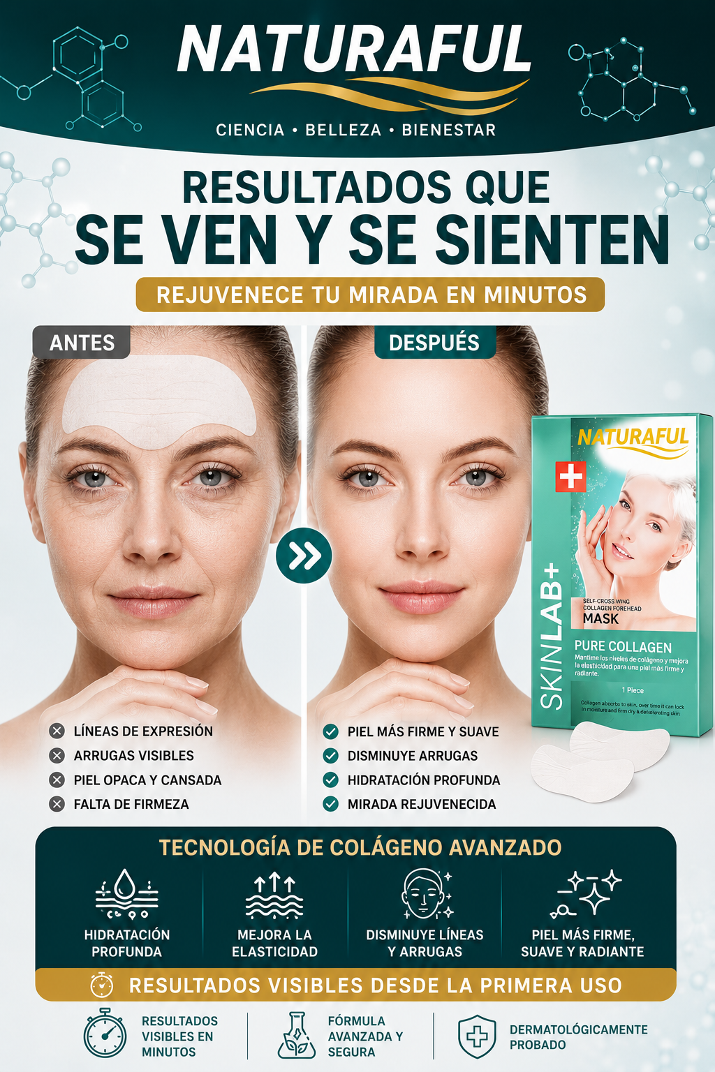 Parches de Colágeno Autodisolventes — Tratamiento Facial Completo