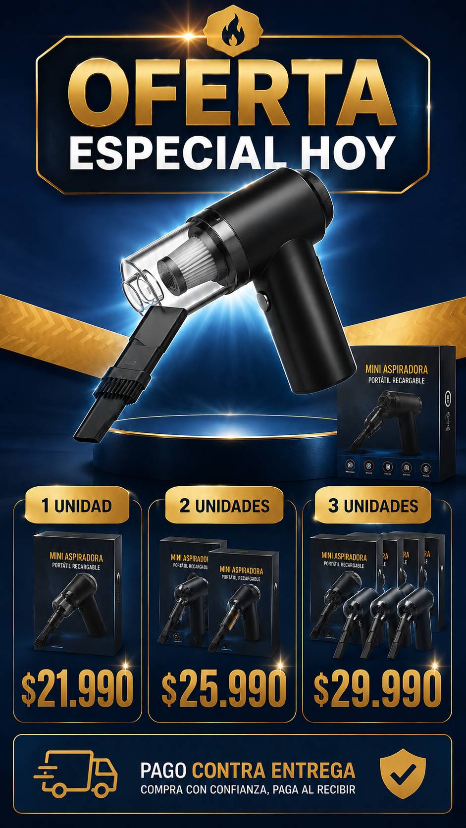 Mini Aspiradora Portátil Recargable — Auto y Hogar