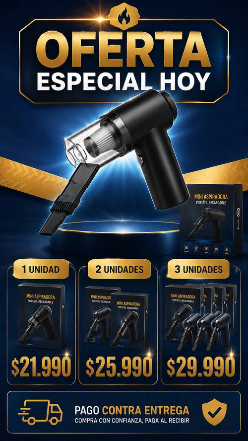 Mini Aspiradora Portátil Recargable — Auto y Hogar